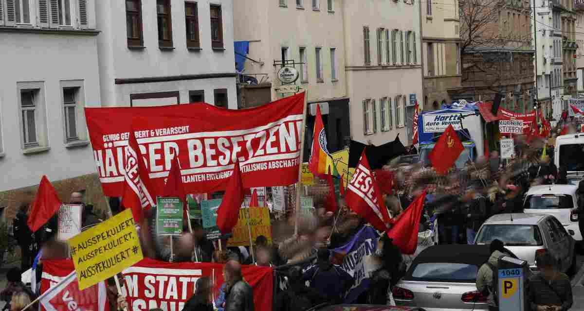 BESETZEN-Block auf Mietendemo und Aktionen gegen Grüne, Vonovia und Leerstand