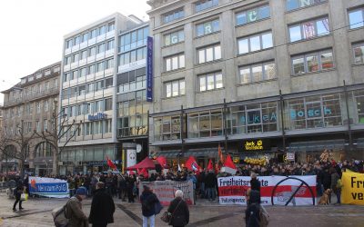 Kundgebung vor Landesgeschäftsstelle der Grünen