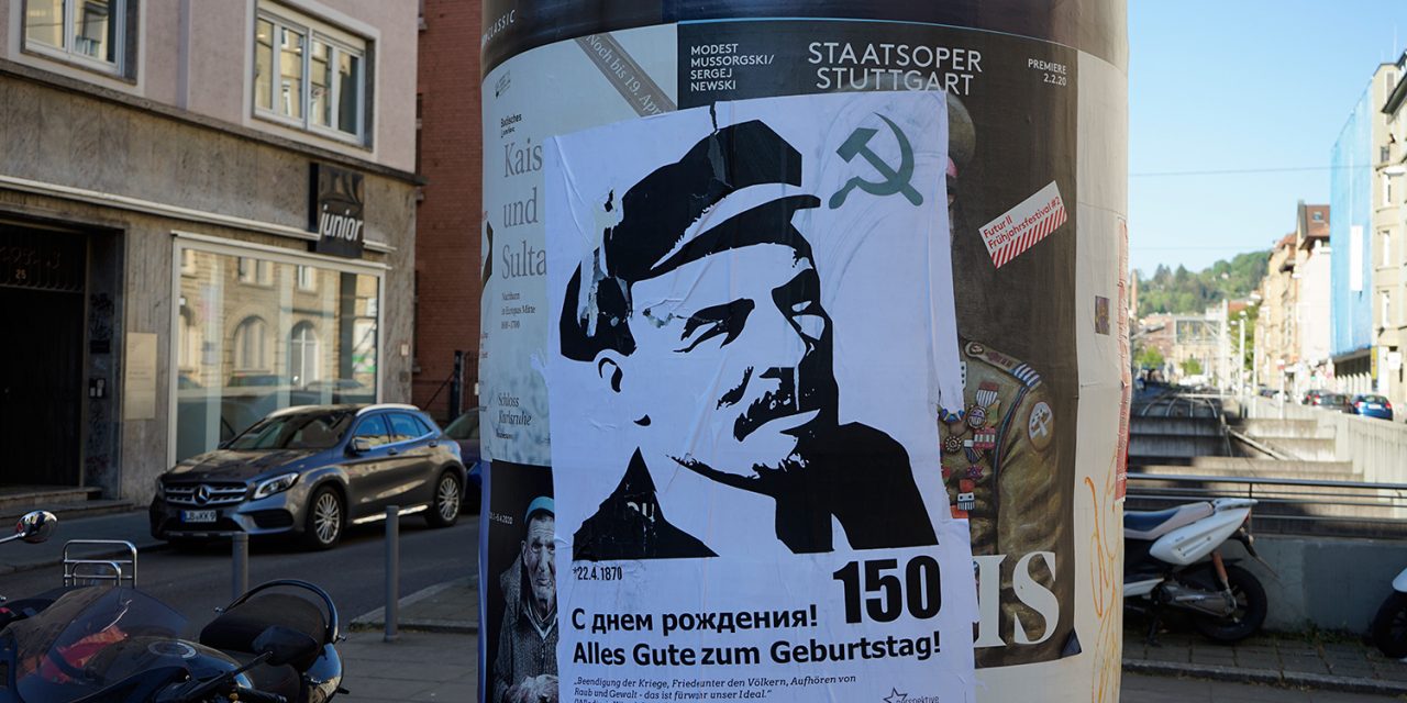 Plakataktion zu Lenins 150 Geburtstag
