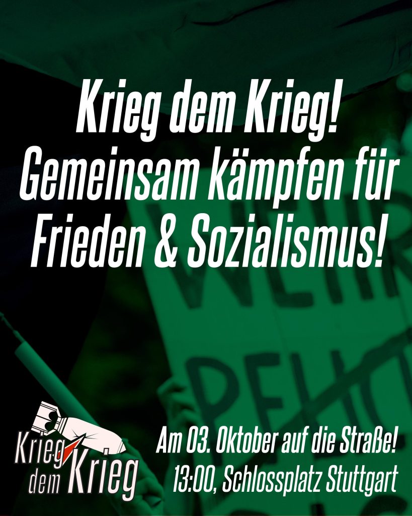 Am 3. Oktober auf die Straße gegen Krieg!