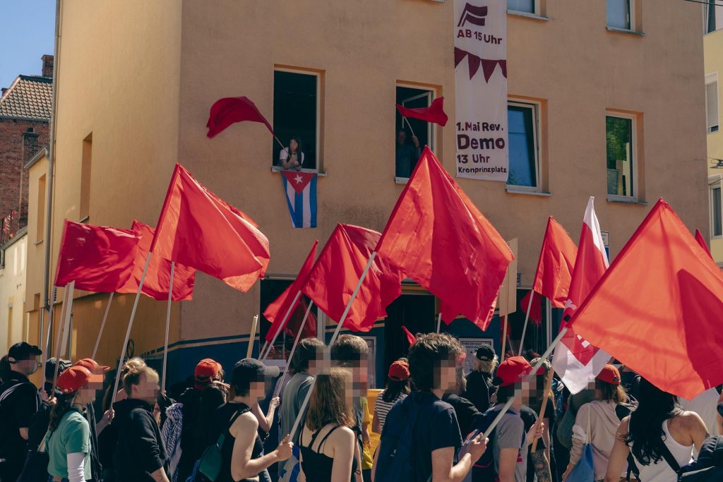Begrüßung im Linken Zentrum Lilo Herrmann - Revolutionäre 1. Mai Demonstration in Stuttgart